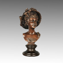Busts Bronze Sculpture Female Figure Goddess Demetria Brass Statue TPE-792